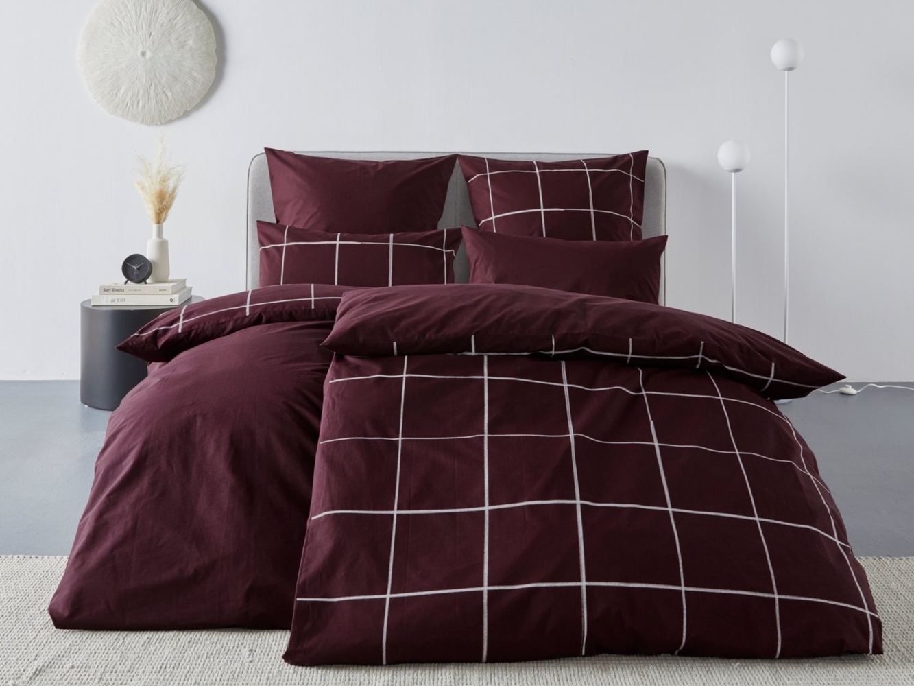 OTTO home Wendebettwäsche Nature in Gr. 135x200 oder 155x220 cm, Renforcé, 2 teilig, Bettwäsche in unregelmäßigem Karo-Muster Bild 1