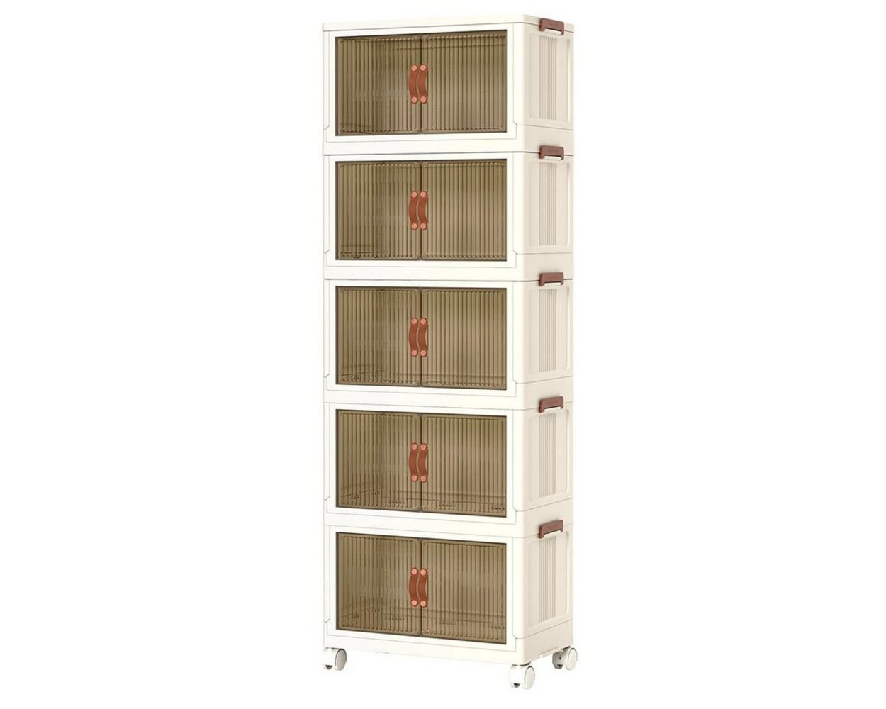 MULISOFT Organizer Stapelbare Aufbewahrungsbox Kunststoff mit Deckel Rädern 130/170/210L (5 St, Transparent Klappbox Ordnungsboxen Bewegliche Behälter), für Büro, Kinderzimmer, Küche, Wohnzimmer,Kleiderschrank,Umziehen Bild 1