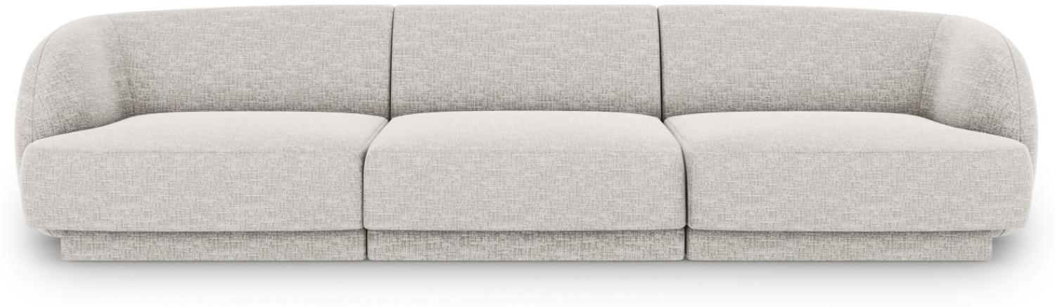 Micadoni 3-Sitzer Sofa Miley | Bezug Light Grey | Beinfarbe Black Plastic Bild 1