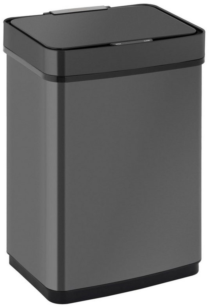 Fromm&Starck Mülleimer mit Sensor 50 L automatischer Abfalleimer Edelstahl schwarz eckig Bild 1
