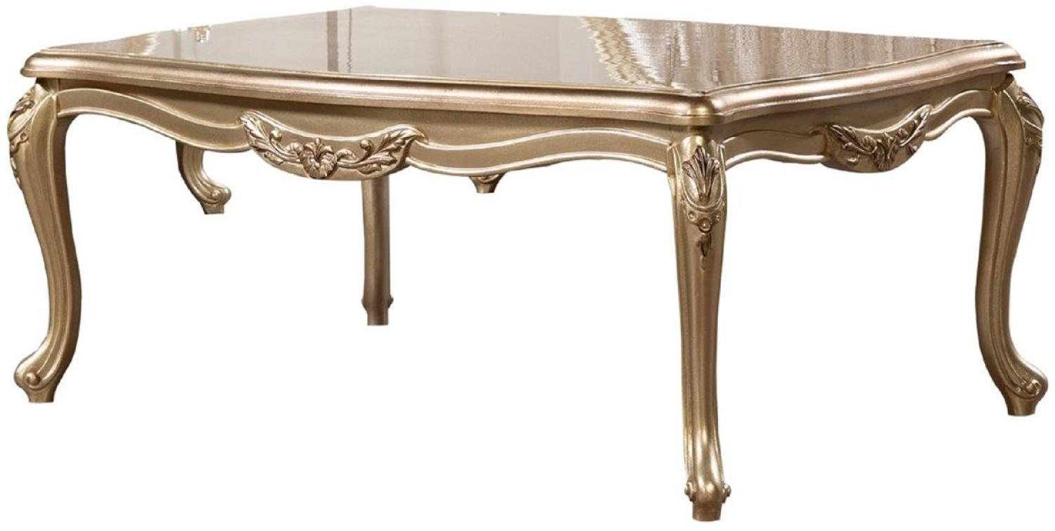 Casa Padrino Luxus Barock Couchtisch Gold - Rechteckiger Barockstil Wohnzimmertisch - Barockstil Wohnzimmer Möbel - Barock Möbel - Luxus Möbel im Barockstil - Edel & Prunkvoll Bild 1