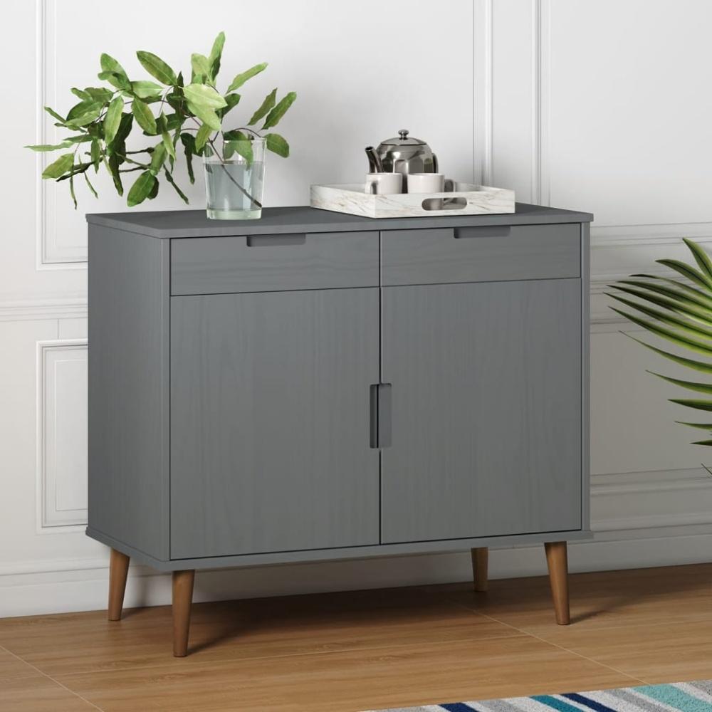 vidaXL Sideboard MOLDE Grau 90x40x80 cm Massivholz Kiefer 350548 Bild 1