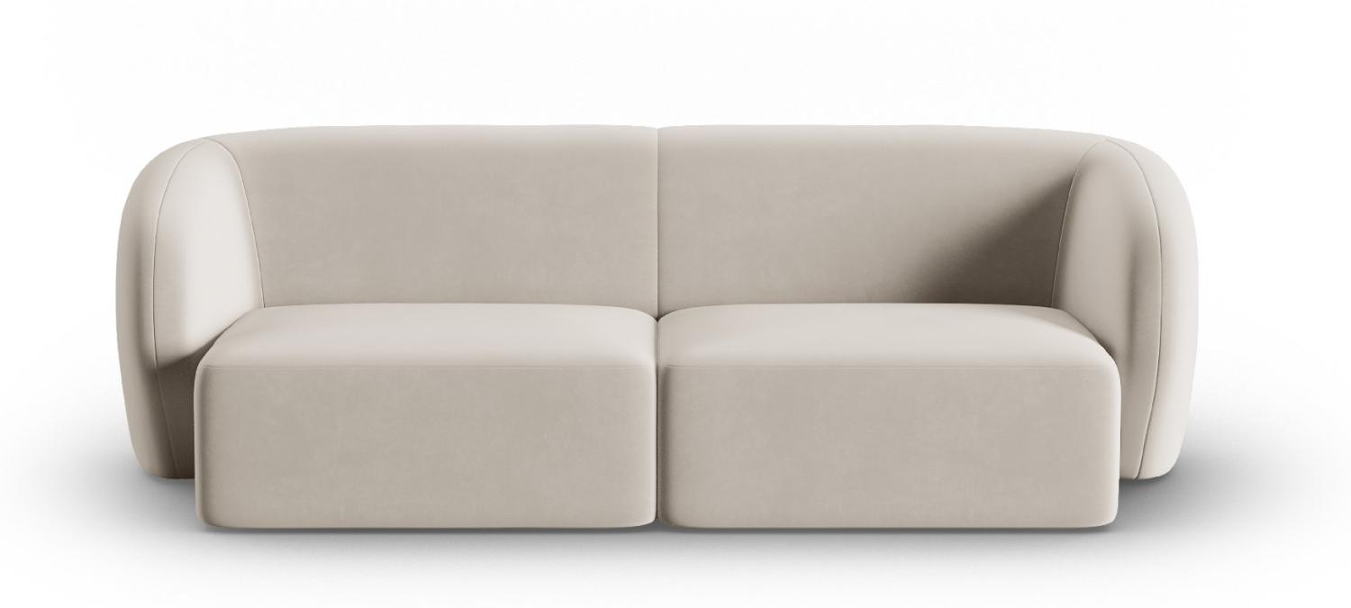 Micadoni Modulares Sofa Shane 2-Sitzer Samtstoff Beige Bild 1