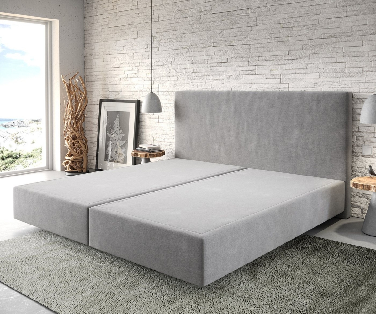 Boxspringgestell Dream-Well Mikrofaser Grau 200x200 cm Bild 1