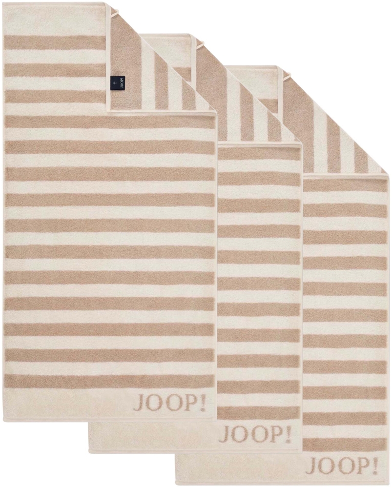 JOOP! Handtuch, 3er Pack - Classic Stripes, Walkfrottier, gestreift Creme 50x100cm Bild 1