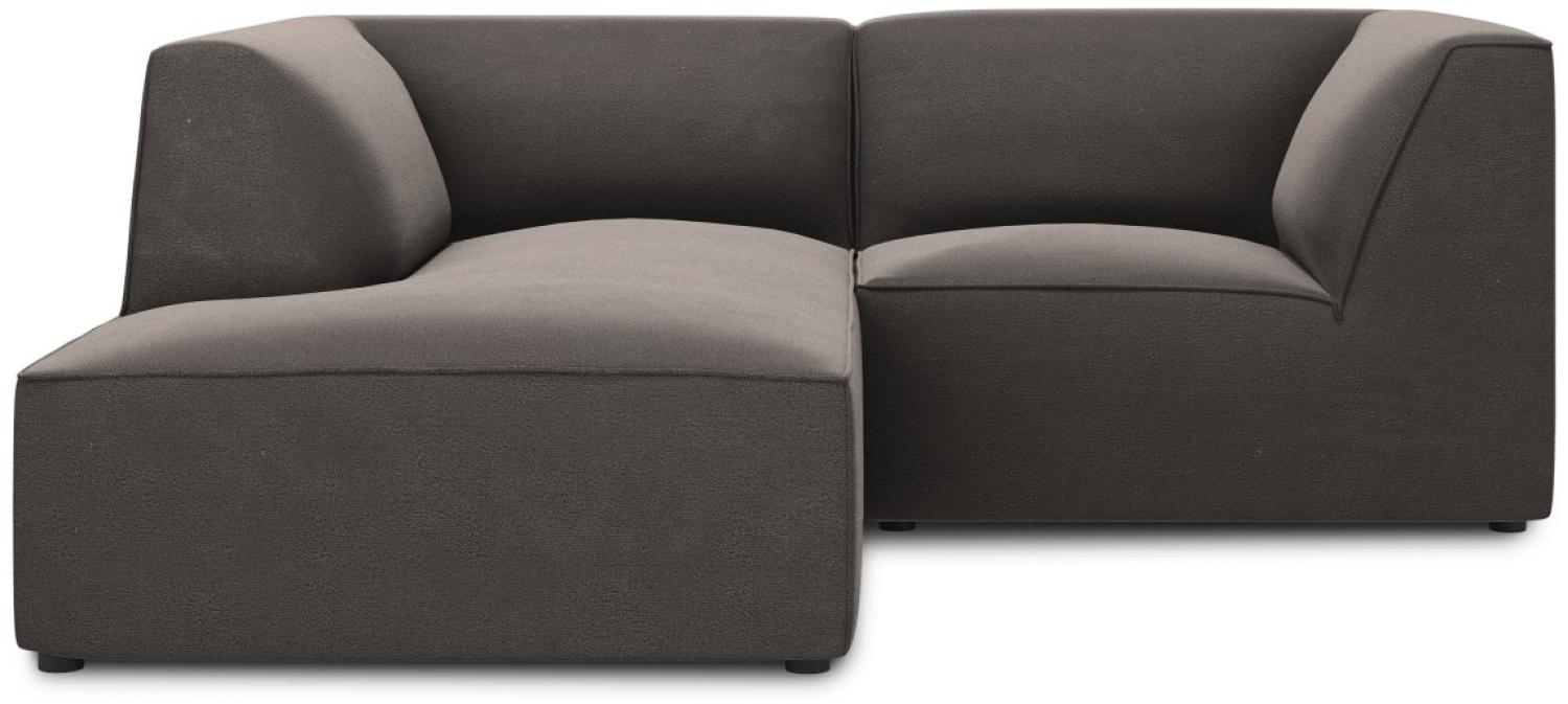 Micadoni 3-Sitzer Samtstoff Modular Ecke links Sofa Ruby | Bezug Dark Grey | Beinfarbe Black Plastic Bild 1