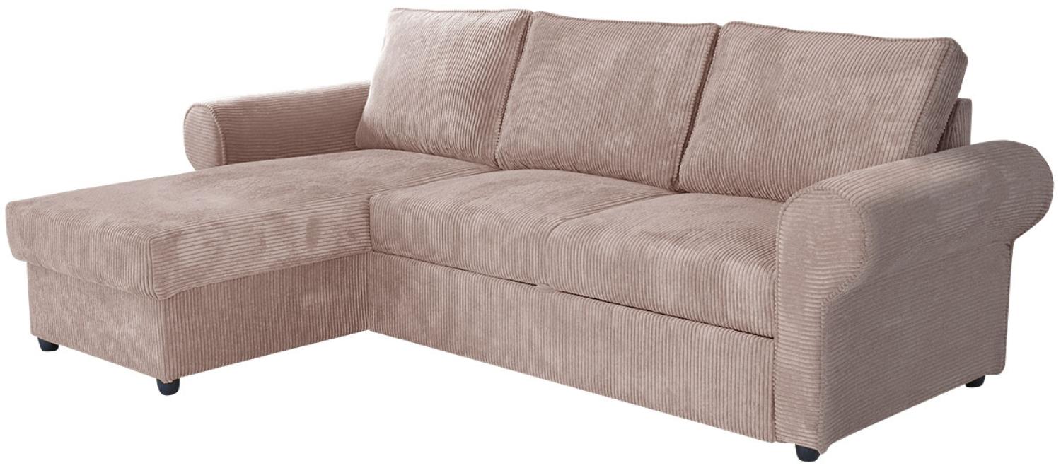 Ecksofa, Madrid Cord, mit Bettkasten und Schlaffunktion, Farbe: Poso 145 Bild 1