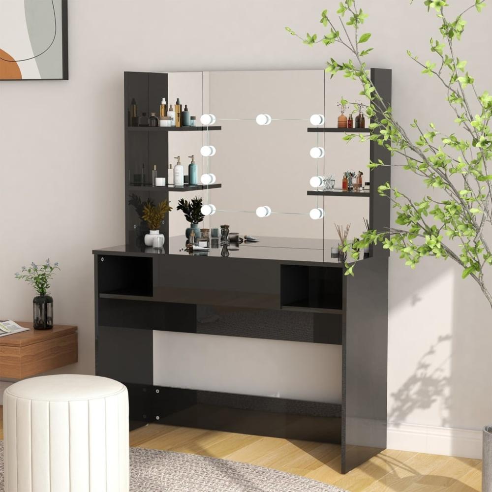 vidaXL Schminktisch mit LED-Beleuchtung 100x40x135 cm MDF 331541 Bild 1