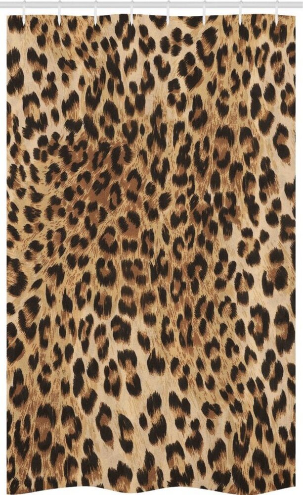 Abakuhaus Duschvorhang Badezimmer Deko Set aus Stoff mit Haken Breite 120 cm, Höhe 180 cm, Leopard-Druck Wildtierhaut Bild 1