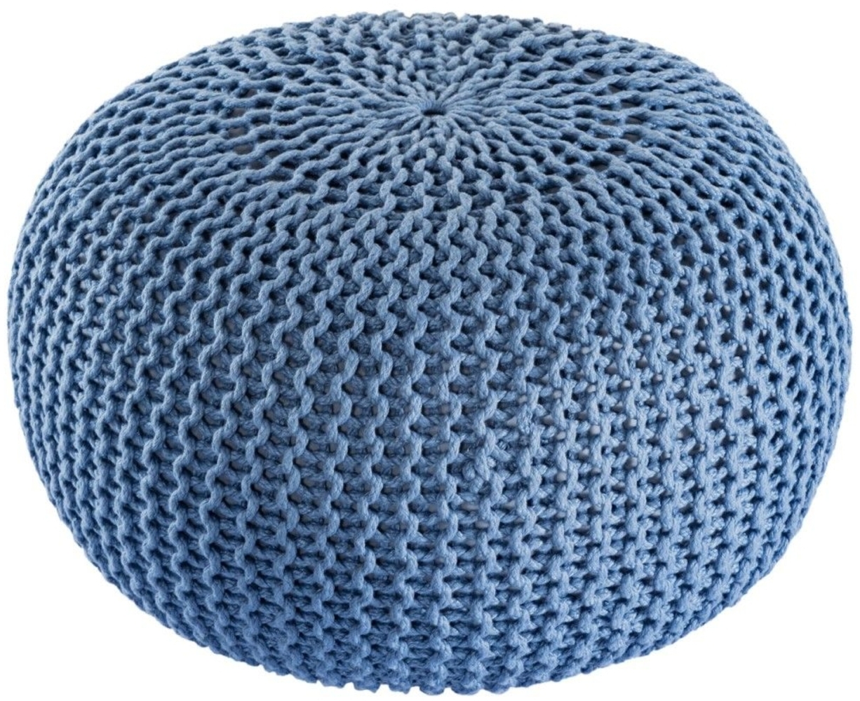 Pouf outdoor ø55cm Sitzpouf Terrasse Pool Garten blau - mallard blue Bild 1