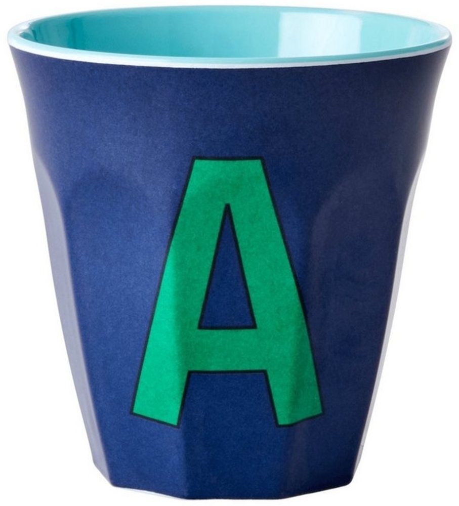 Rice Two Tone Dark Blue Melamin Becher Buchstabe A Bild 1