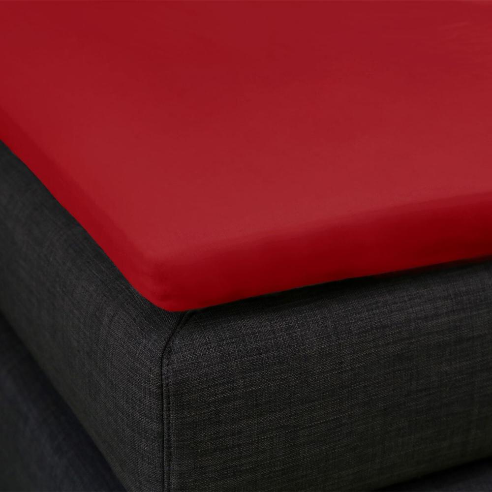 Formesse Bella Donna Topper Spannbetttuch La Piccola|180x200 cm| carminrot Bild 1
