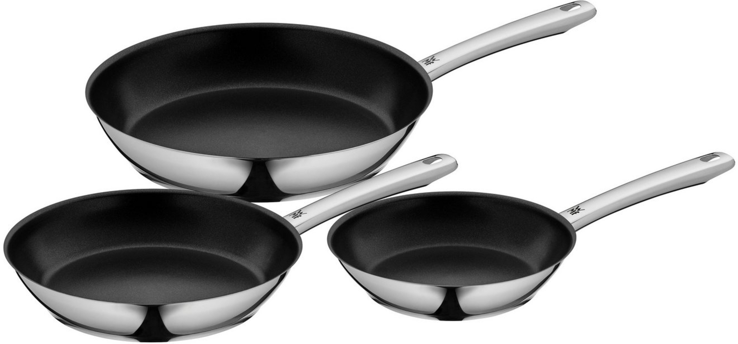 WMF Pfannen-Set Nordic Profi, Cromargan® Edelstahl Rostfrei 18/10 (Set, 3-tlg, Bratpfannenset (20, 24 + 28 cm), 3-teilig, Antihaftbeschichtung, TransTherm-Allherdboden, Induktion Bild 1