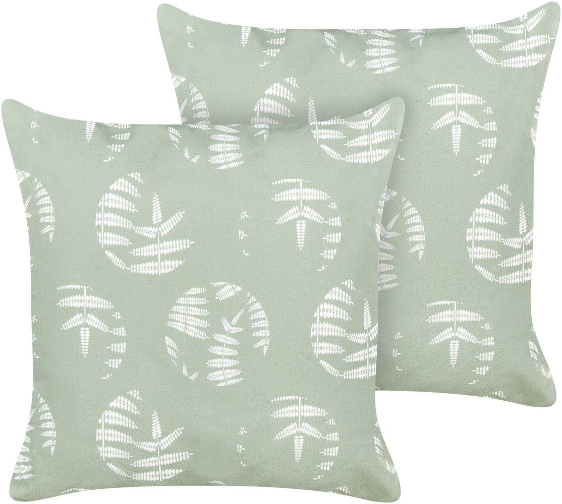 Gartenkissen 2er Set Pflanzenmuster ALASSIO 45 x 45 cm Grün Bild 1