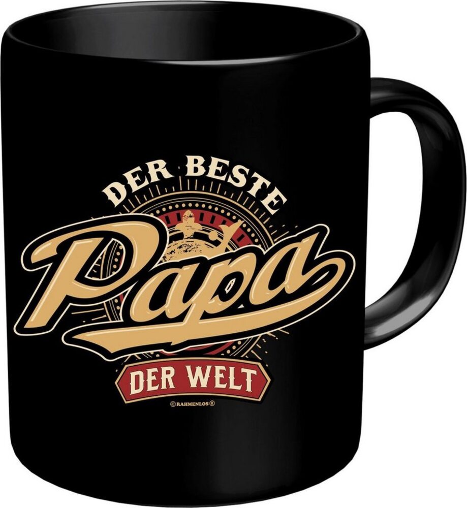 RAHMENLOS® Tasse Kaffeebecher für den besten Papa der Welt - Im Geschenkkarton, Keramik Bild 1