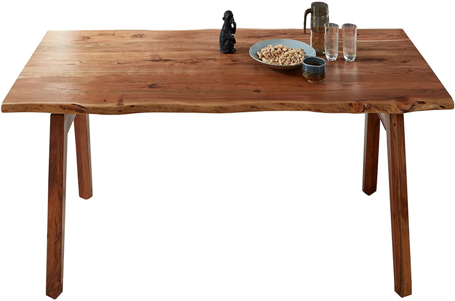 Baumkantentisch Esstisch Akazie Natur 240x100 cm Holzgestell Nele 525184 Bild 1