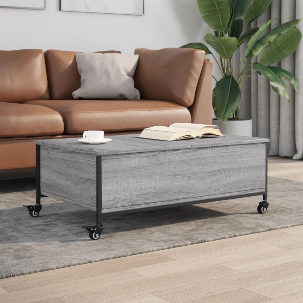 vidaXL Couchtisch mit Rollen Grau Sonoma 91x55x34 cm Holzwerkstoff 842299 Bild 1