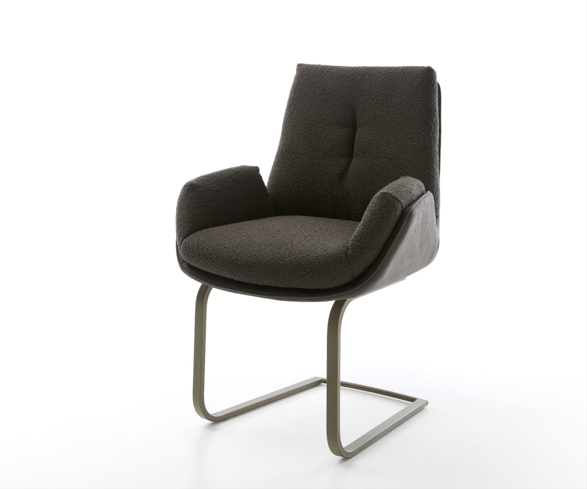 Freischwinger Clea-Flex Materialmix Schwarz Freischwinger flach Effektfinish Titan Bild 1