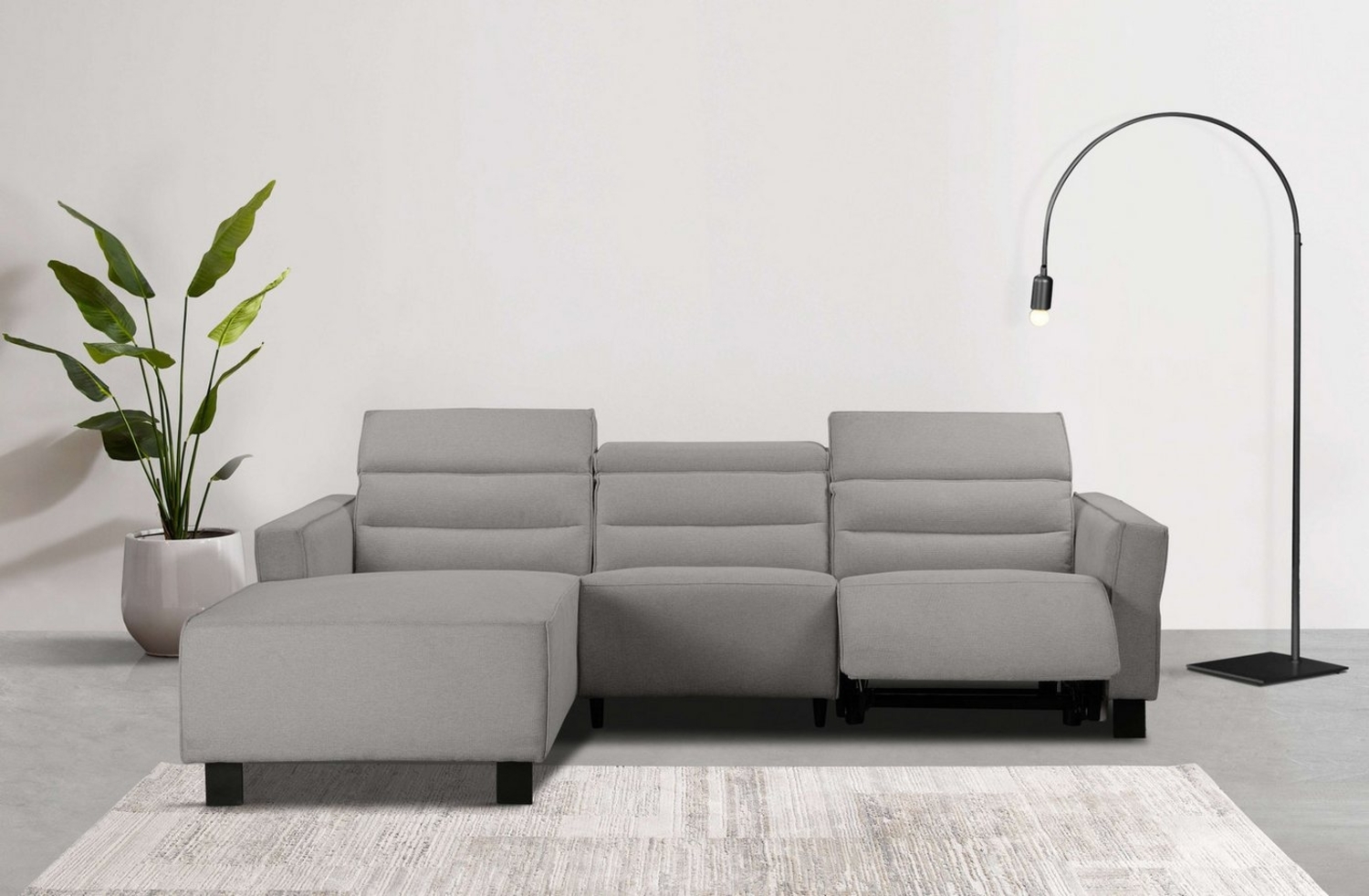 Places of Style Ecksofa Carpari, L-Form, 263 cm, mit manueller o. elektrischer Relaxfunktion, und USB/ Kopfteilverstellg Bild 1