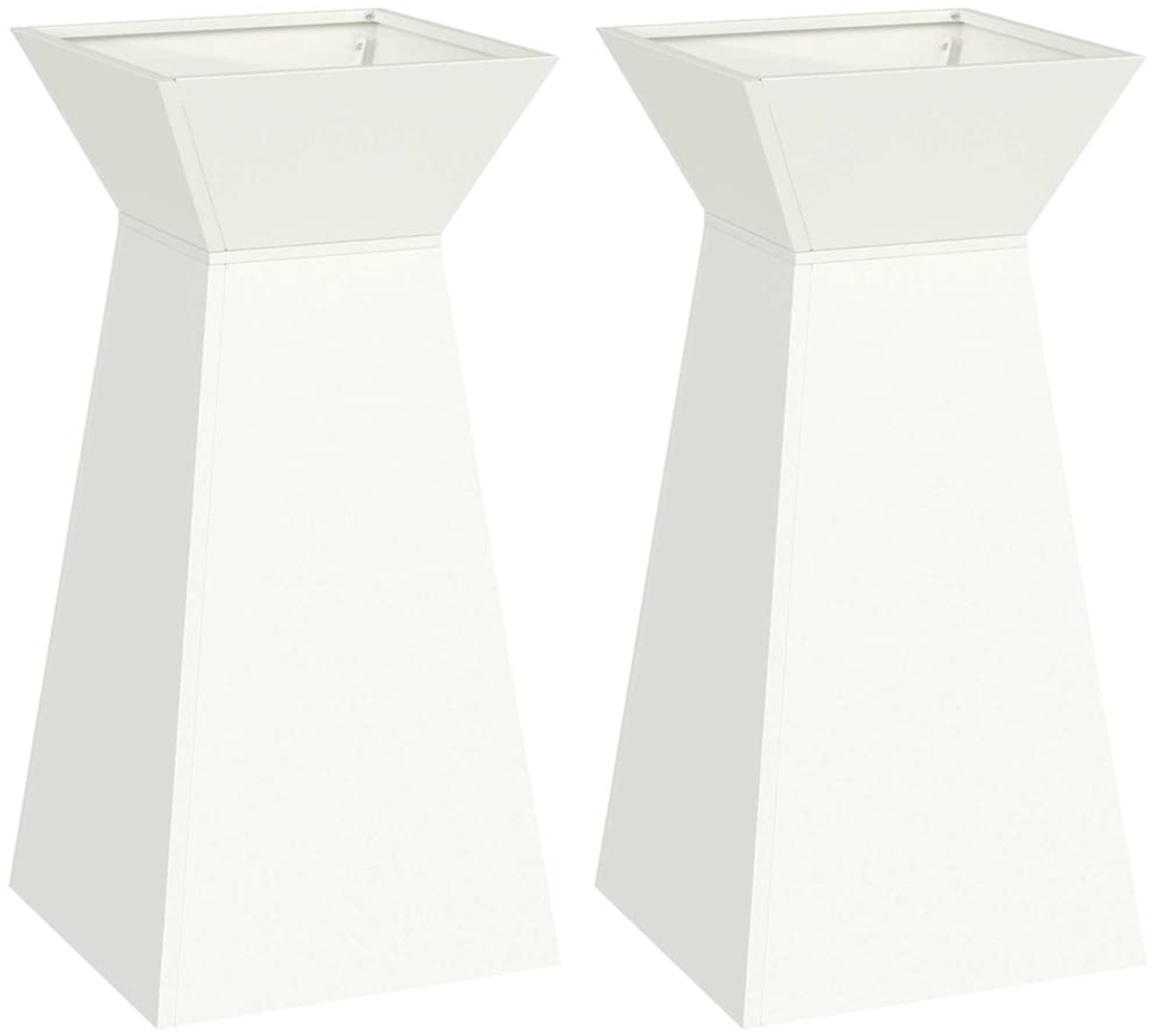 vidaXL Säulen Pflanzer 2 pcs Weiß 35 x 35 x 73 cm 873841 Bild 1