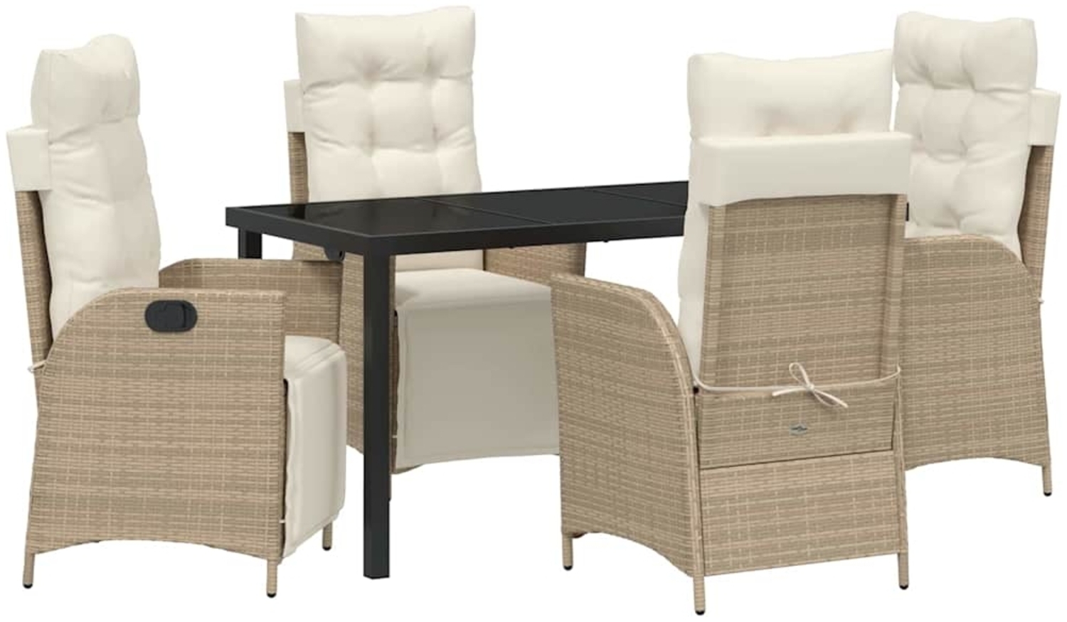 vidaXL Garten Essgruppe 5 pcs Beige Poly Rattan 3380556 Bild 1