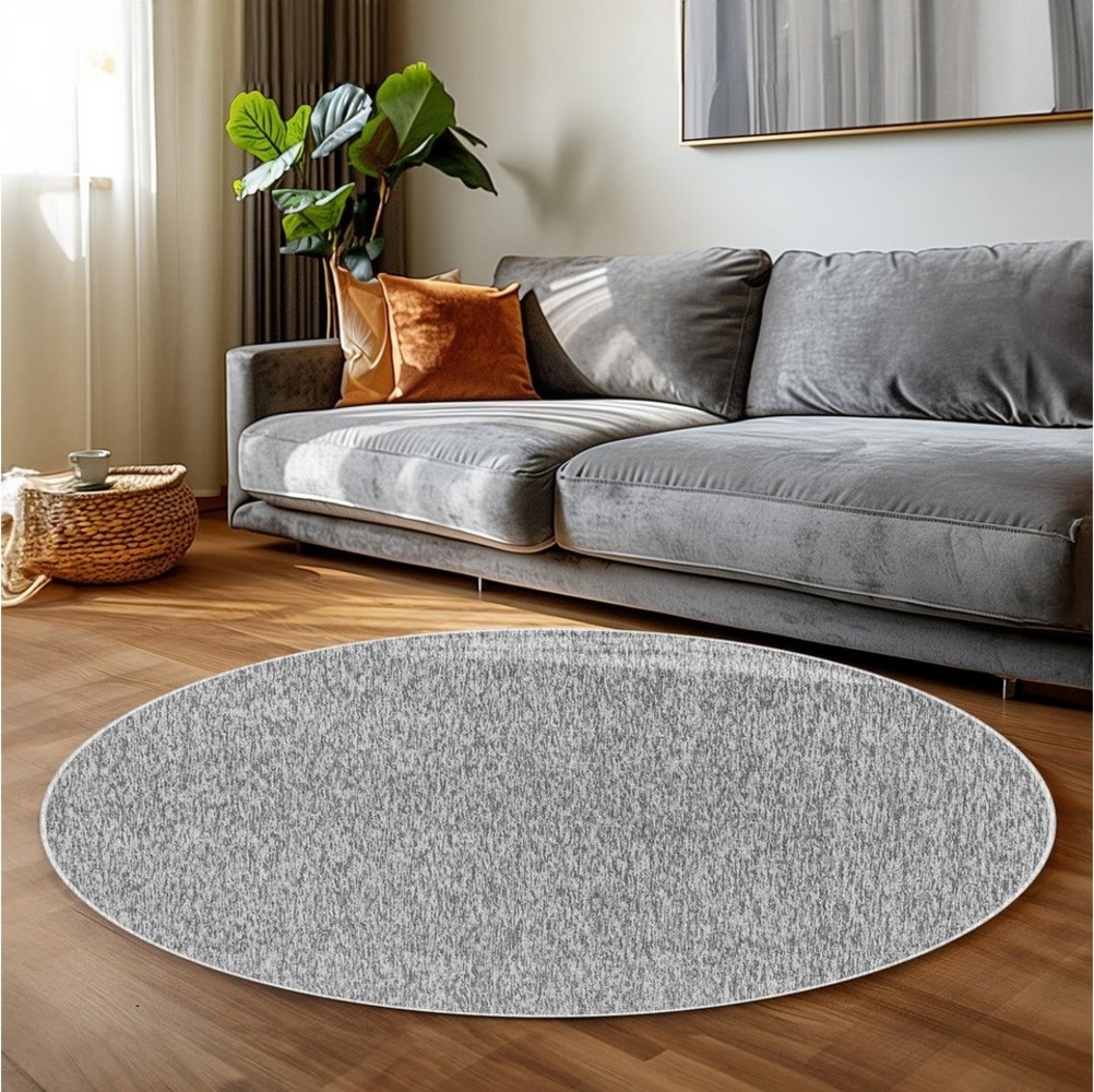 Carpettex Schlingenteppich Unicolor - Einfarbig, Rund, Höhe: 7 mm, Runder Schlingen Teppich Wohnzimmer Einfarbig Meliert Optik Bild 1