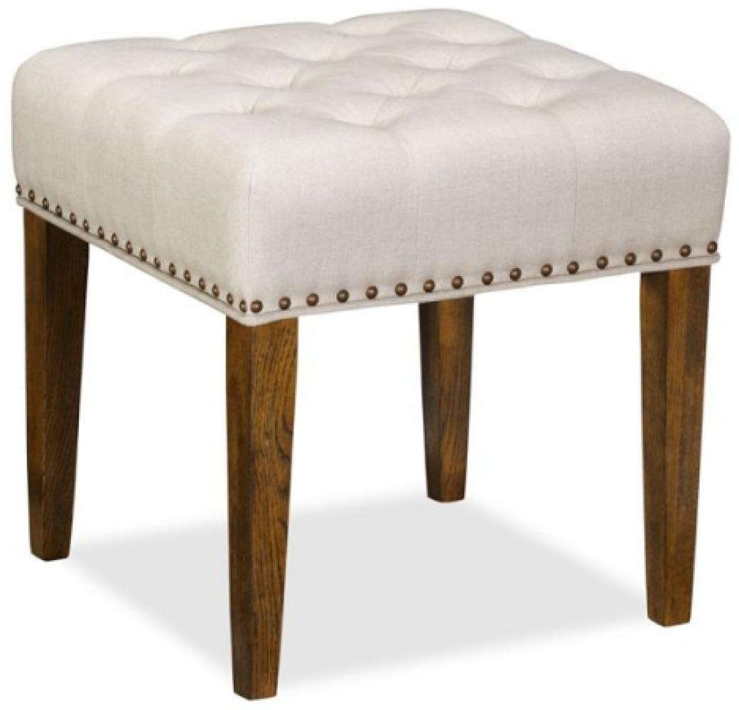 Hocker mit Bezug 40 x 45 x 40 aus Sheesham-Massivholz Bild 1