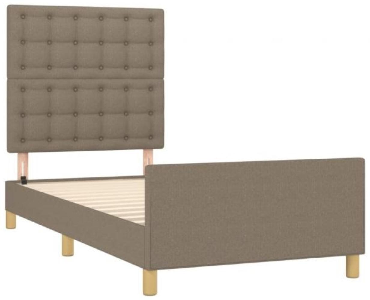 Einzelbett mit Kopfteil Stoff Taupe 80 x 200 cm Bild 1