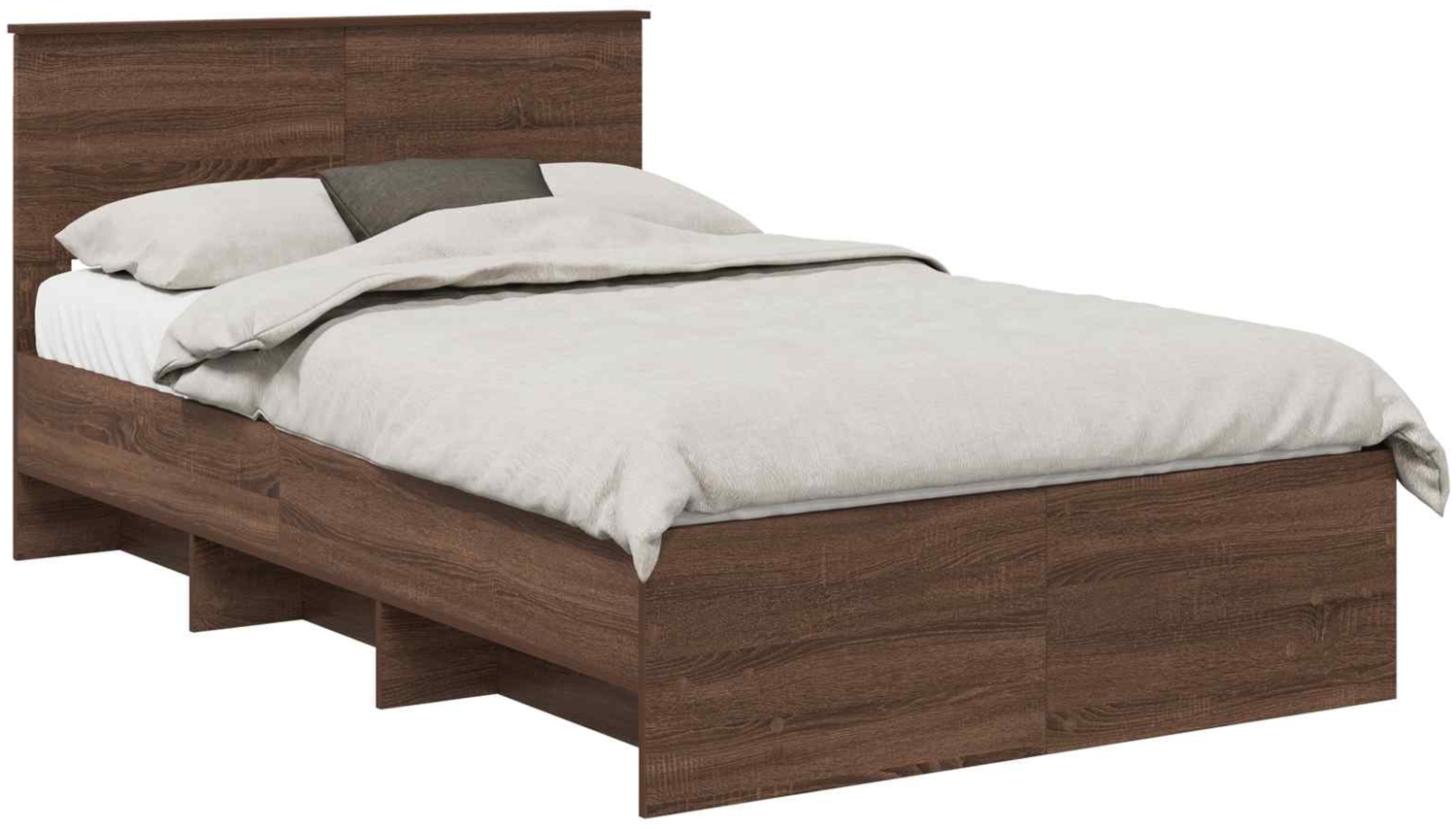 vidaXL Bettrahmen Braun Eichen-Optik 137 x 203 cm Holzwerkstoff 3408864 Bild 1