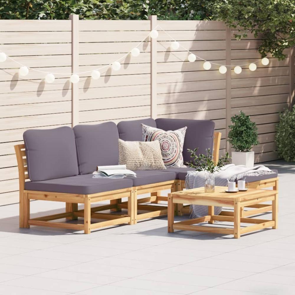 vidaXL 5-tlg. Garten-Lounge-Set mit Kissen Massivholz Akazie 3214308 Bild 1