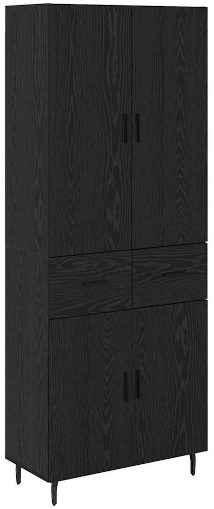 vidaXL Highboard Schwarz Eichen-Optik 69,5 x 34 x 180 cm 3416202 Bild 1