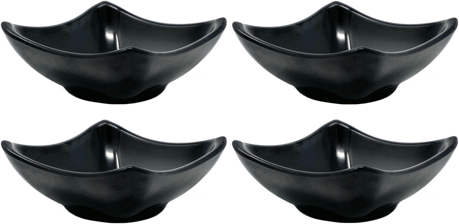 4x Dipschalen Melamin Set Schwarz 755 Snackschale Servierschale Klein Mini Saucenschälchen Soja Bild 1