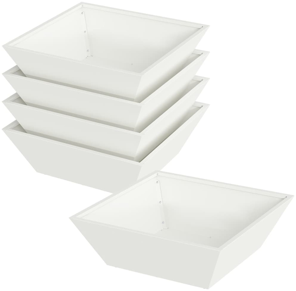 vidaXL Garten-Pflanzgefäß 5 pcs Weiß 50 x 50 x 15 cm 873827 Bild 1