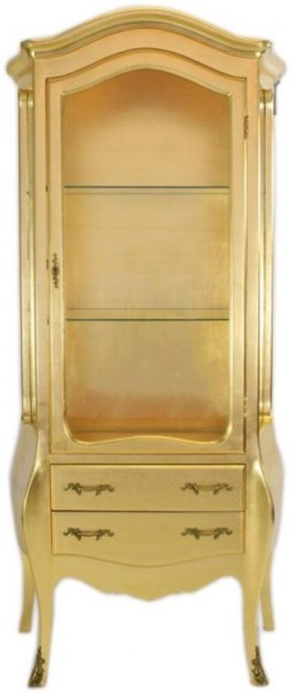 Casa Padrino Barock Vitrine Gold - Vitrinenschrank - Wohnzimmerschrank Bild 1