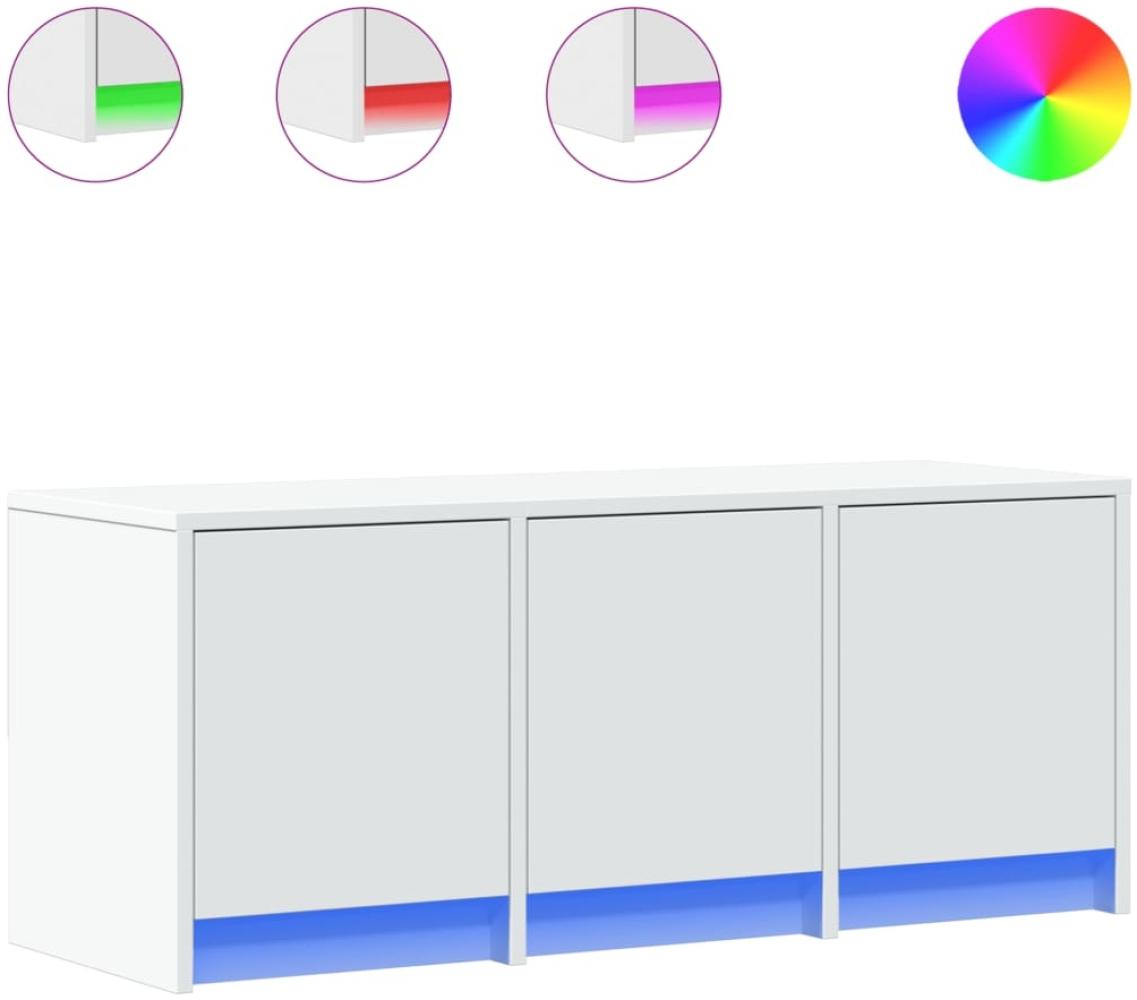 vidaXL TV-Schrank mit LED-Beleuchtung Weiß 97x34x40 cm Holzwerkstoff 852236 Bild 1