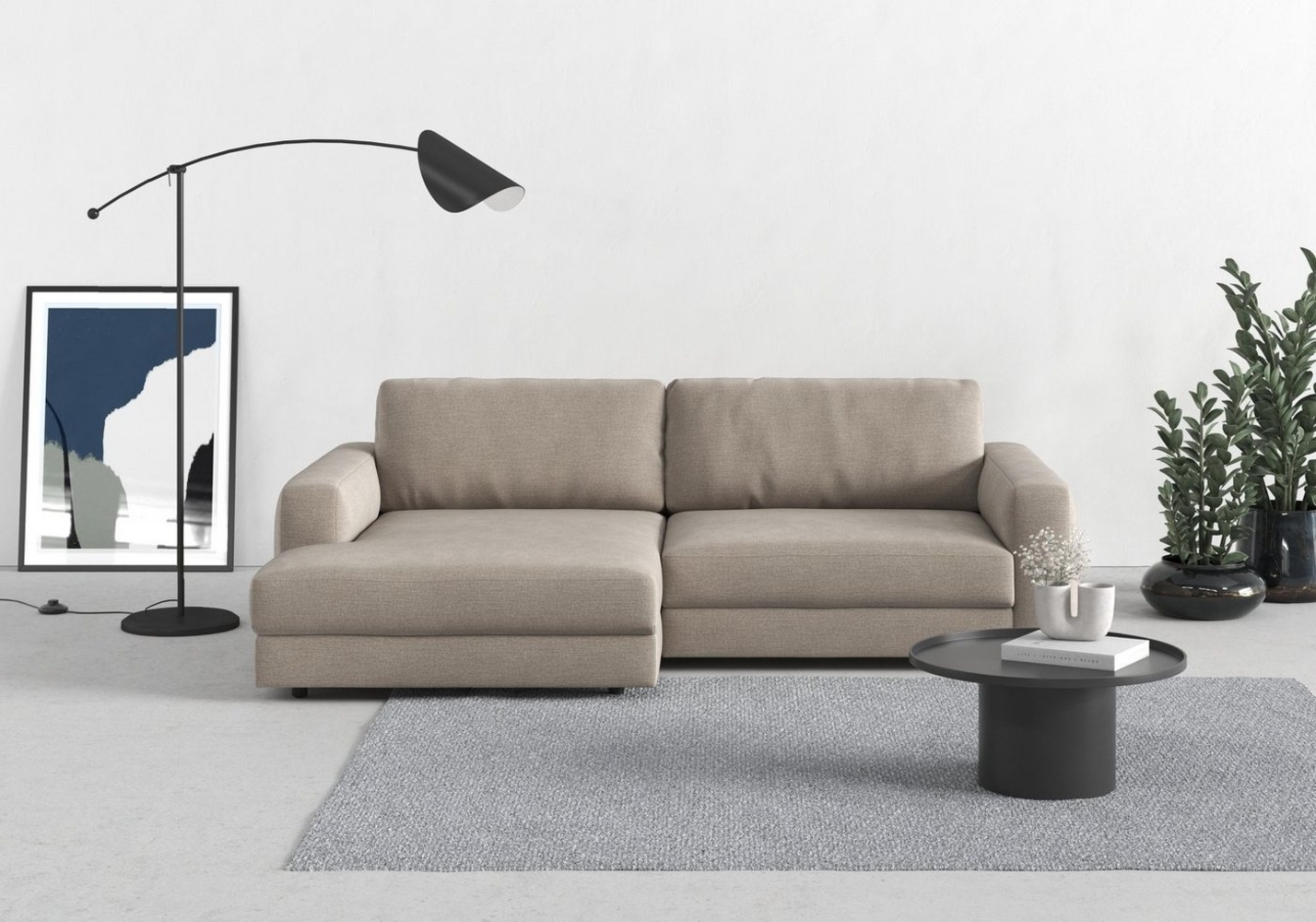 TRENDMANUFAKTUR Ecksofa Bourbon, Designsofa mit tollem Sitzkomfort, L-Form, extra tiefe Sitzfläche, wahlweise mit Sitztiefenverstellung Bild 1