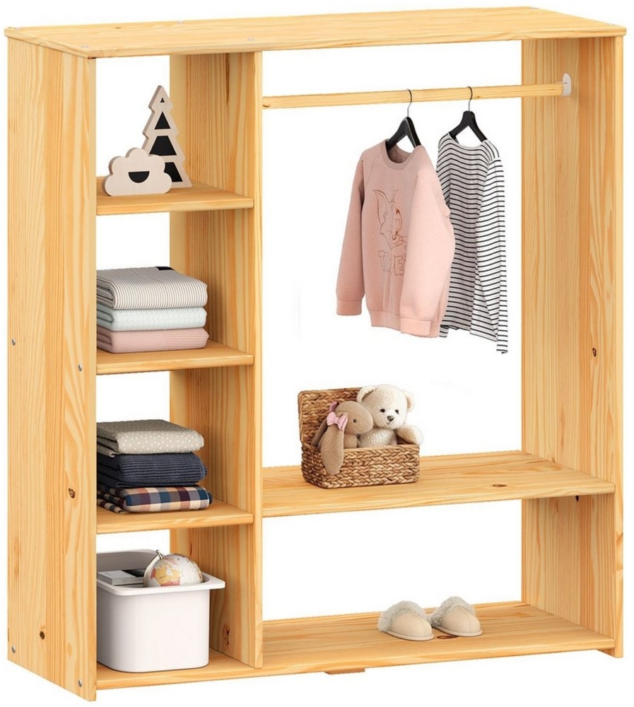 IDIMEX Kinderkleiderschrank RAFAEL Kinderschrank mit Kleiderstange kinderregal standgarderobe Kiefer Bild 1