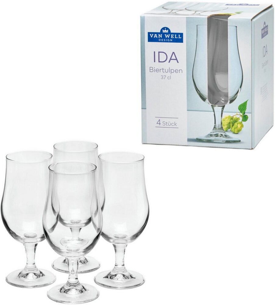 van Well Bierglas Ida, Glas, spülmaschinengeeignet, 37 cl, 4-teilig Bild 1