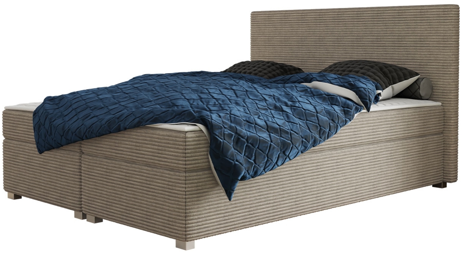 mirjan24 Boxspringbett Retyk Cord (Farbe: Poso Größe: x 200 cm), braun, 140 x 200 cm Bild 1