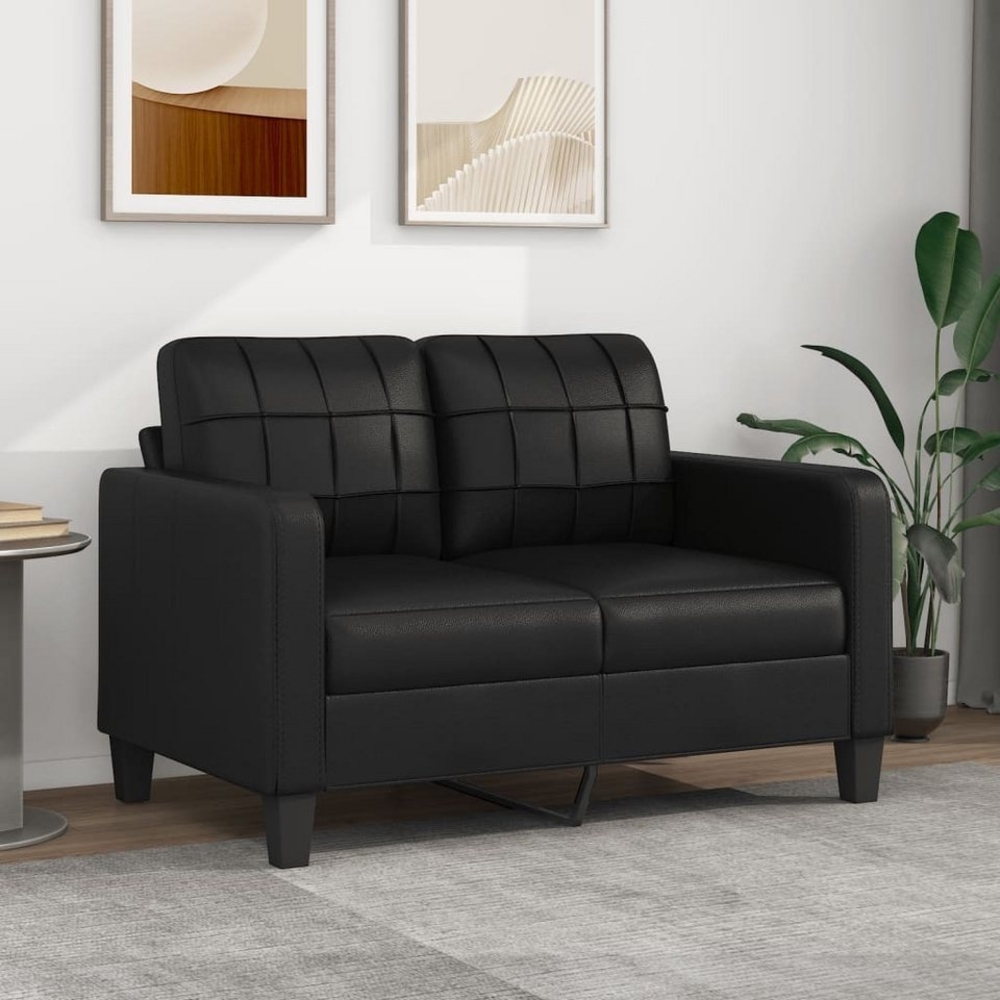 ZMH Sofa 2-Sitzer-Sofa Schwarz 120 cm Kunstleder Wohnzimmer, Set 5 Teile, 2-in-1-Funktion Bild 1