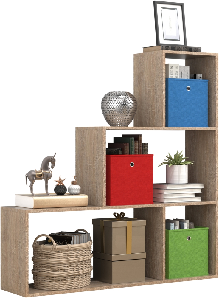 VCM Standregal Dubila 919174 Sonoma-Eiche H. 123 x B. 117 x T. 29 cm Bild 1