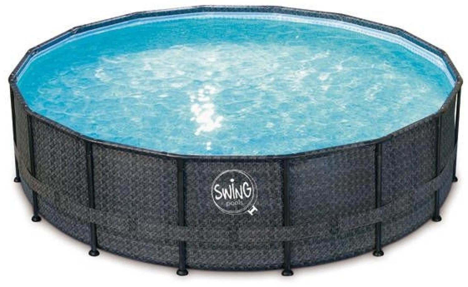 Frame Pool ELITE WICKER Swing Aufstellpool - rund - 5,49 x 1,32 m - Herringbone Bild 1