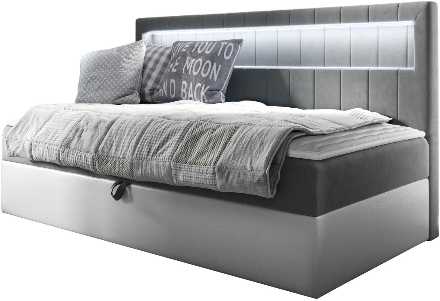 Boxspringbett 'Gladino Junior 2' grau 90 x 200 cm Bild 1