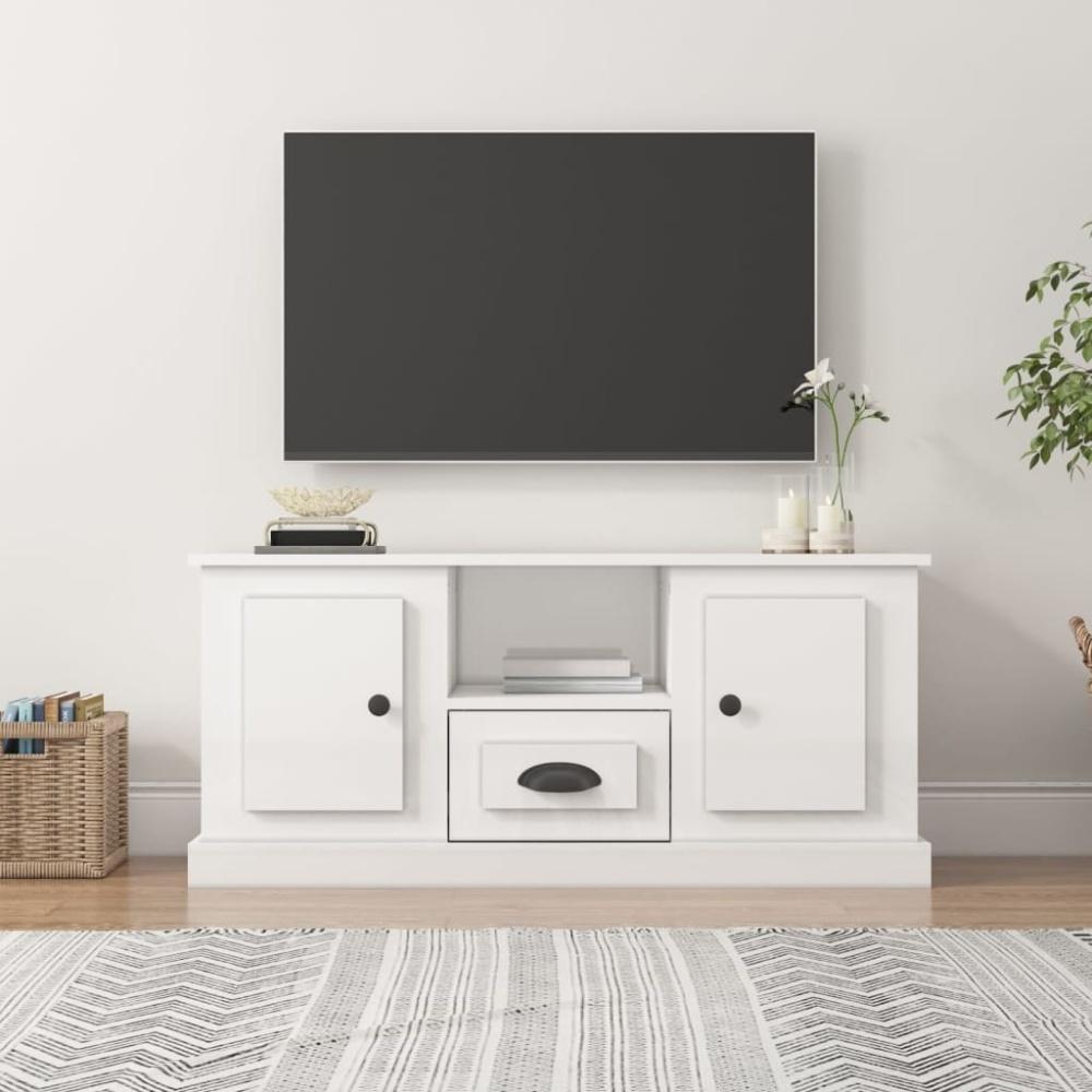 vidaXL TV-Schrank Hochglanz-Weiß 100x35,5x45 cm Holzwerkstoff 816458 Bild 1