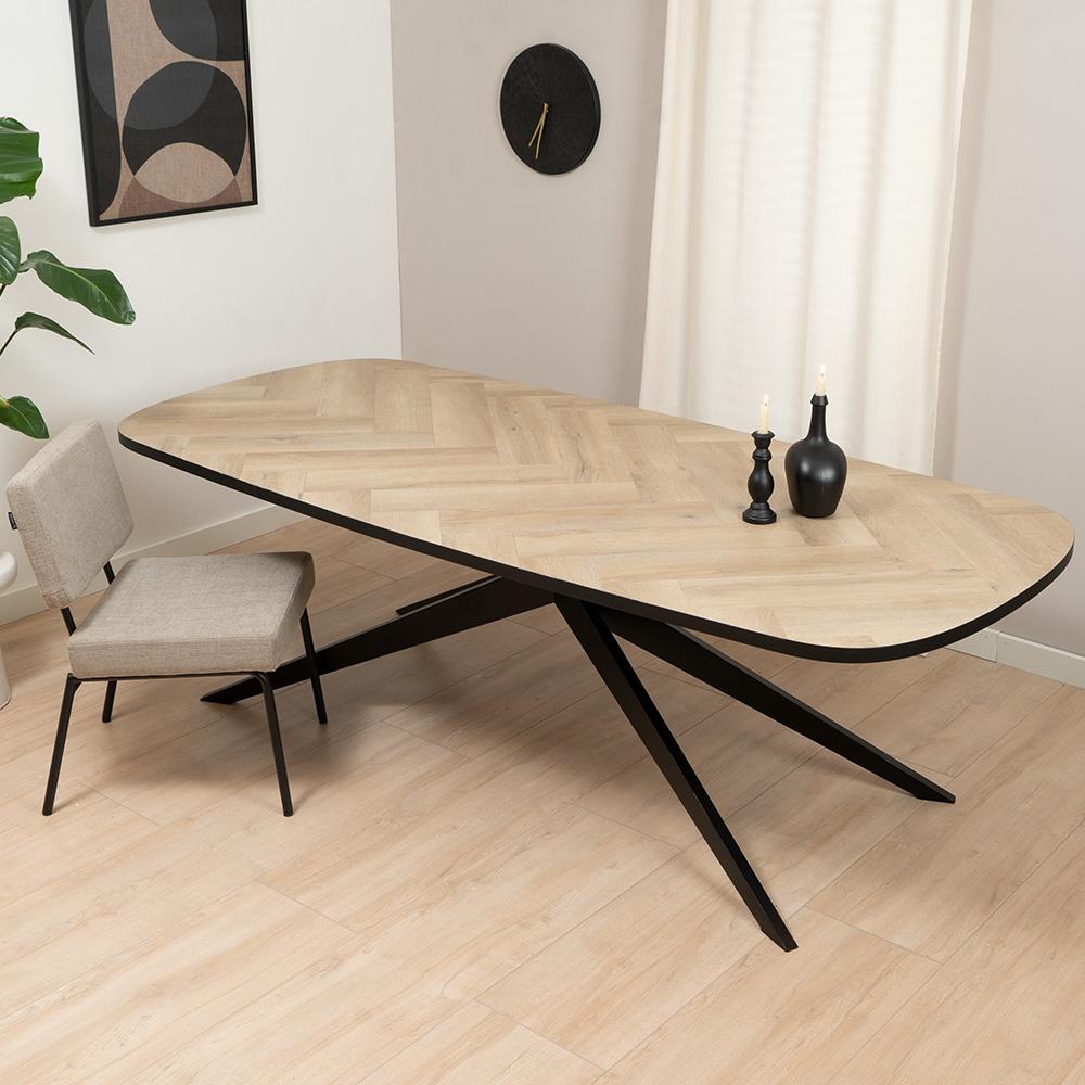 Bronx71 Esstisch Ingo oval Fischgrät PVC 280 x 110 cm Bild 1