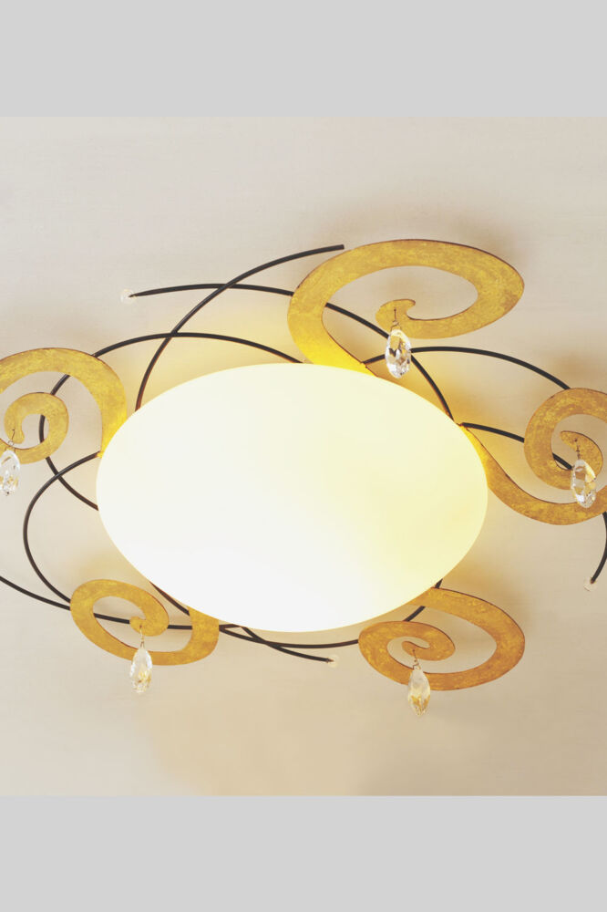 Holländer Deckenleuchte 2-Flammig Casino Glas weiß opal Bild 1