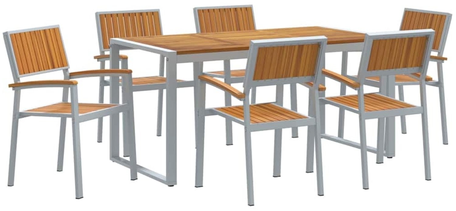 vidaXL Garten Essgruppe 7 pcs Grau und Braun 3284370 Bild 1