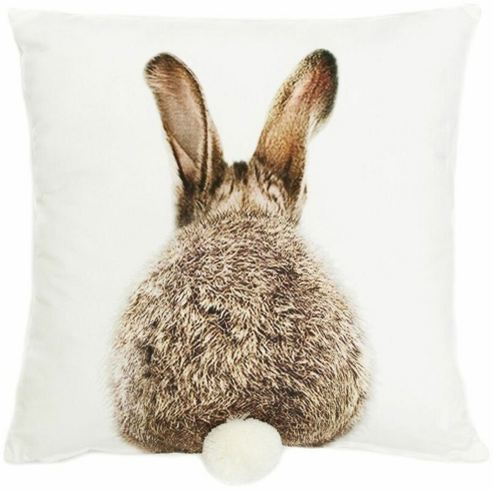 Home-trends24. de Kissenhülle Kissenhülle Hase Pompom Deko Couchkissen Meister Lampe Ostern Bild 1