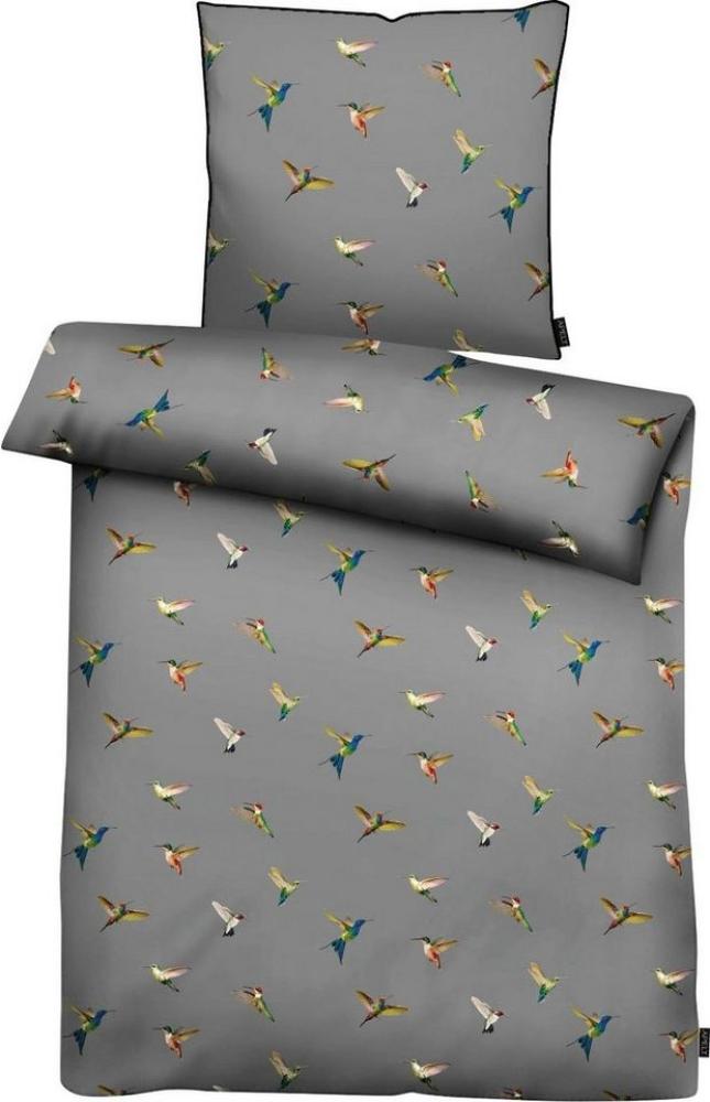 APELT Bettwäsche Kolibri, Mako-Satin, 2 teilig, stylische bunte Vögel Bild 1