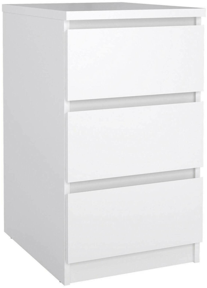 Dmora Kommode Accudino, Mehrzweckkommode, Schlafzimmerkommode, Schrank mit Schubladen, 50x40 h70 cm, Glänzendes Weiß Bild 1